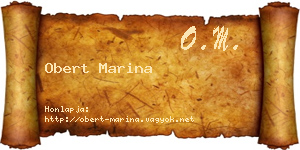 Obert Marina névjegykártya